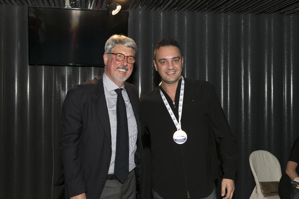 a dx Massimiliano Mondello con l'ex presidente Fitet Stefano Bosi (Foto Domenico Vallorini)